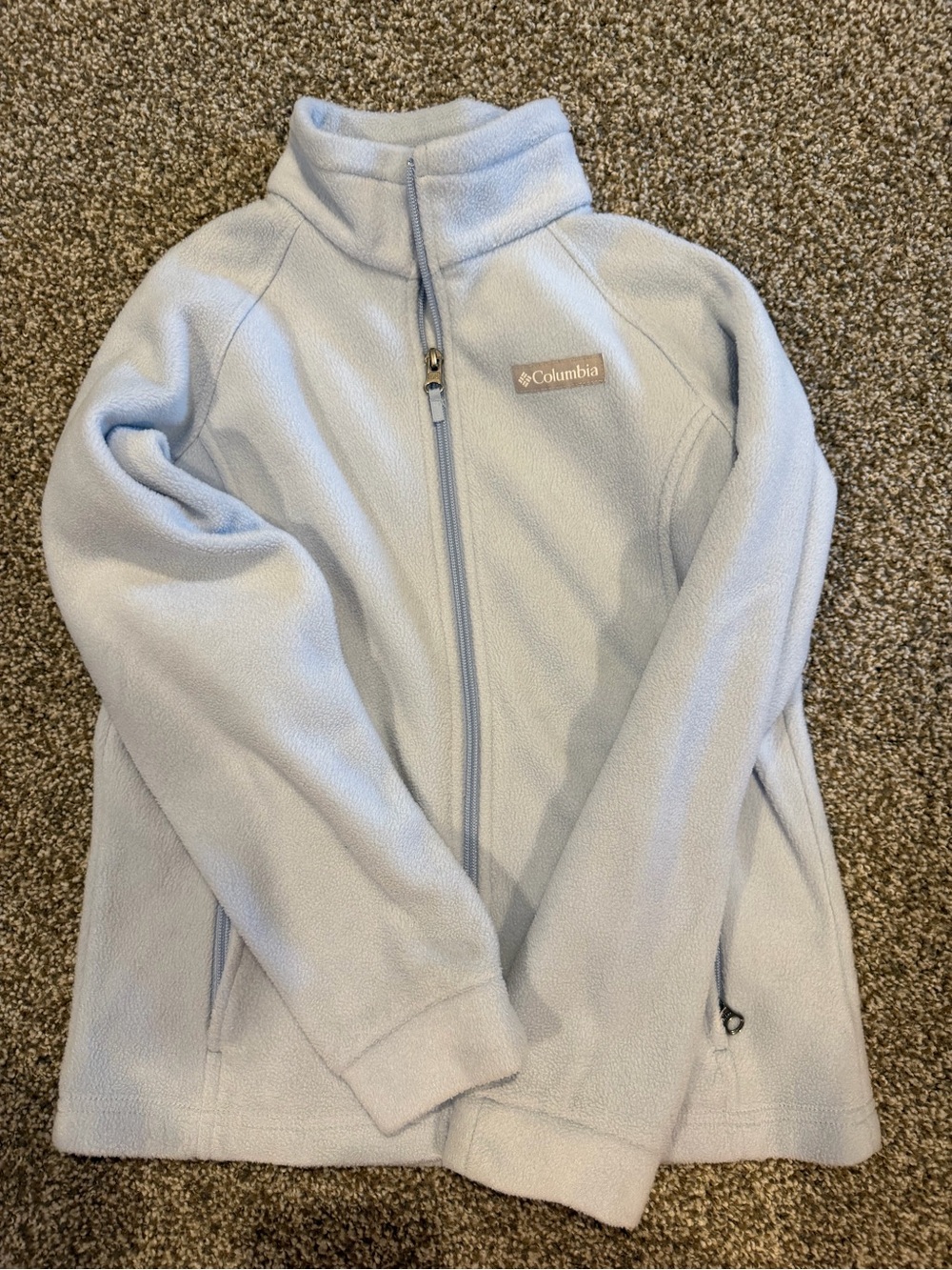 Columbia Light Blue Kids Full-Zip Puffer-Style Fleece Jacket